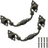 HOUSEHOOK Confezione da 12 maniglie per cassetti in ottone anticato, foro centrale da 8,6 cm, stile vintage, con design Starburst e pergamena, per cassettiera, armadio, credenza