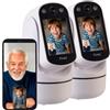 7links baby monitor: Set di 2 Telecamera di sorveglianza, Chiamata con un tocco, Full HD (telecamera sorveglianza con display, WLAN funzione chiamata, pc)