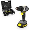 KOMBO PRO - Kit Trapano Avvitatore a Percussione BRUSHLESS 20V - Coppia 50Nm, Mandrino 2-13mm, 2 Velocità, LED, Kit Completo in Valigetta con Batteria 2.0Ah, 9 Inserti e Accessori Professionali