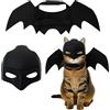 BaiDekun Costume da pipipistrello per gatti e cani con maschera - Set di costumi per animali di Halloween, ali di pipistrello e maschera per gatti 3D, colore nero, travestimento per cosplay e feste