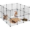 Relaxdays Recinto, Recinzione DIY per Animali di Piccola Taglia, Rete Allungabile per Conigli, HLP 72x110x110 cm, Nero