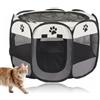 MIUUIPI 73x73x43 cm Recinto per Cani da Interno, Gabbia per Cani, Impermeabile Rete Traspirante, con Cerniera e Tasca Laterale, Tenda da Campeggio in Tessuto per Gatti, Conigli, Cuccioli (grigio)