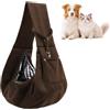 Vroswic Borsa da Viaggio per Cani, Borsa a Tracolla Reversibile Marrone Fino a 7,5 kg, Gancio di Sicurezza e Spallaccio, per Cane, Gatto, Animali Domestici, Passeggiata, Ciclismo, Viaggio