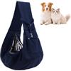 Vroswic Borsa da Viaggio per Cani, Borsa a Tracolla Reversibile Blu Scuro Fino a 7,5 kg, Gancio di Sicurezza e Spallaccio, per Cane, Gatto, Animali Domestici, Passeggiata, Ciclismo, Viaggio