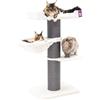 Petrebels Tiragraffi Maine Coon alto 127 cm tiragraffi per gatti di grandi dimensioni con cavità e tronchi spessi Ø 20 cm, colore bianco off-bianco