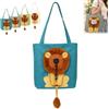Generico Lion-Shaped Pet Canvas Shoulder Bag, Portable Cat Carrier Tote (Blue,Large) | Soft Cat Carrier with Cotton Canvas Body, Adjustable Head Opening, Zippered Top and Dual Handles for Shoulder or Hand Carry