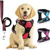 SIBOTER Pettorina Cane, Pettorina Regolabile per Cane di Taglia Media e Piccola con Guinzaglio, Traspirante, Antifuga, per la Corsa, Passeggiate, Jogging (S, Rosso)