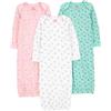 Simple Joys by Carter's 3-Pack Cotton Sleeper Gown Infant-And-Toddler-Nightgowns Unisex - Bimbi 0-24 (Pacco da 3)