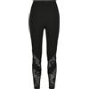 Urban Classics Ladies Highwaist Lace Inset Leggings Donna Leggings Nero Slim Fit