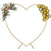 Lightakai Arco nuziale a forma di cuore, 2 m x 2,1 m, in metallo, dorato, per matrimoni, anniversari, feste di compleanno, lauree