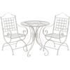 CLP Set da Giardino Viro con Tavolo Rotondo e 2 sedie in Ferro in Stile Art Nouveau nostalgico per Giardino, Balcone e terrazzo | Colore Antico Bianco