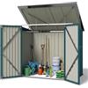 Blishom Copribidone Spazzatura da Esterno, 157.5 x 104.5 x 133.5cm,Verde | Per 2 Cassonetti da 240L con 2 Porte, Impermeabile, Rimessa per Attrezzi e Biciclette