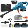 Keleef Idropulitrice ad alta pressione a batteria, 120 bar, pulitore ad alta pressione mobile con ugello 6 in 1, tubo da 5 m, per pulizia e irrigazione, batteria da 21 V, 3,0 Ah, per auto, terrazza, finestre