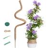 Tolesum Tutor per Piante in Fibra di Cocco 160cm, Bastone per Monstera Pieghevole e Flessibile, Supporto per Piante da Interno Rampicanti con Kit di Accessori e Materiale di Legatura Incluso