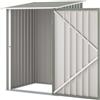 Outsunny Casetta da Giardino 0.92m² Acciaio Zincato, Grigio Chiaro e Bianco | Capanno Porta Attrezzi, Tetto Inclinato, Porta Battente Bloccabile, 100x104x160cm
