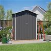 Muskel Capanno da giardino in metallo, 1,28 m², colore grigio | Con base in metallo e ventilazione, ideale come casetta da giardino, ripostiglio per attrezzi o deposito di giardinaggio per