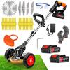 Coupnoilier Decespugliatore elettrico senza fili 21 V, taglio bordo senza fili con batteria e 4 tipi di lame, decespugliatori elettrici batteria per la coppa del giardino, prati e terreni agricoli
