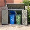 Blishom Copribidone Spazzatura da Esterno, 157.5x104.5x133.5cm,Grigio scuro | Per 2 Cassonetti da 240L con 2 Porte, Impermeabile, Rimessa per Attrezzi e Biciclette