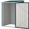 Outsunny Casetta da Giardino 0.92m² Acciaio Zincato, Verde e Bianco | Capanno Porta Attrezzi, Tetto Inclinato, Porta Battente Bloccabile, 100x104x160cm
