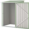 Outsunny Casetta da Giardino 0.92m² Acciaio Zincato, Verde Chiaro e Bianco | Capanno Porta Attrezzi, Tetto Inclinato, Porta Battente Bloccabile, 100x104x160cm