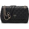 Guess Donna Tracolla Juliet Conv Xbody Flap Nero | design iconico Guess, scomparto principale capiente, logo signature del brand