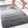 Arotive Tappeto da bagno in microfibra, morbido e assorbente, antiscivolo, in peluche spesso, lavabile in lavatrice, per vasca e doccia, 61 x 40,6 cm, grigio