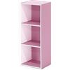Furinno Luder Libreria a 3 ripiani aperti, Bianco/rosa
