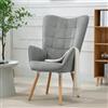 meublescosy MEUBLE COSY Poltrona Imbottita Sedia da Salotto con Braccioli Poltroncina Relax in Tessuto con Schienale Alto Gambe in Legno per Camera da Letto Soggiorno