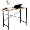 TAISSU - Scrivania Piccola - 80x40x72 cm - Nero-Rovere - Mod. SYLT | Scrivania con passacavi - Compatta per studio - Struttura metallica - Facile montaggio - Nero opaco e rovere chiaro