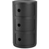 Kartell Componibili Recycled, Mobile Contenitore 3 Elementi, Nero Mat