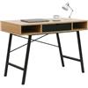 TAISSU - Scrivania con Cassetto - 120x48x76 cm - Mod. HELSINGE | Scrivania grande - Ufficio e telelavoro - Cassetto con guide - Struttura stabile - Facile montaggio - Nero e legno