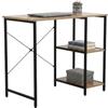 TAISSU - Scrivania con Ripiani - 90x48x76 cm - Mod. VILS | Scrivania con contenitore - Ufficio e studio - Struttura metallica - Facile montaggio - Nero opaco e rovere chiaro