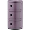 Kartell Componibili Contenitore 3 Elementi, ABS, Base Tonda, Viola, 32 X 32 X 59 Cm