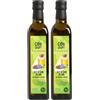 CIBO CRUDO crudo biologico vegan Olio di Semi di Lino Biologico - 500 ml. Contiene Vitamina E K e B e Omega 3 oltre il 50%.Olio di Lino Per Capelli o Alimentare Spremuto a Freddo Crudo e Puro. Organic Flaxseed Oil. (Confezione da 2)