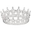 WUUISDNX di capelli con strass lucenti elegante per matrimonio Regina nuziale Lega di capelli da sposa diademi e corone Realizzati in lega, Base argento + diamante bianco
