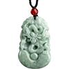 Theaque Collana con giada naturale di grado A, collana cinese con 12 zodiacali, collana con drago, collana Feng Shui