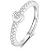 INFUSEU Anello Con Iniziale, Argento 925 Anelli Donna Regolabili A-z Lettera Captiale Impilabili Personalizzato Nome Gioielli Regalo Di Mamma Donna