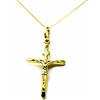 PEGASO GIOIELLI Collana Veneta Oro Giallo 18kt (750) Croce Cristo Smussata | Catenina Veneziana per Donna e Battesimo Bambini