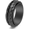 Grewod Anello Uomo Acciaio Inossidabile Rotante Squame di Drago 8mm | Gioielli Anello Meditation
