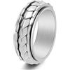 Grewod Anello Uomo Acciaio Inossidabile Rotante Squame di Drago 8mm | Gioielli Anello Meditation