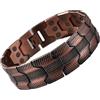 OUTLETISSIMO® Bracciale Magnetico in Rame Puro 99,9%, Braccialetto Terapeutico per Uomo con Magneti 3500 Gauss ad Alta Intensità, Lunghezza Regolabile S110