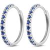 NARMO Hoop Orecchini per le Donne 925 Orecchini in Argento Sterling Huggie Hoop Blu Cubic Zirconia Orecchini Gioielli di Modo Regali