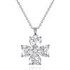 ZAVANA Collana Donna Quadrifoglio con Zirconi a Cuore 16 mm