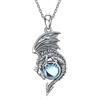 YFN Dragon Black Onice - Collana in argento sterling con ciondolo a forma di drago cinese, per donne e uomini