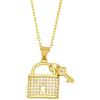 Generic Collana con lucchetto in argento sterling 925 per donne e uomini, ciondolo con lucchetto con chiave a cuore in pietra, collana da donna, a catena, da uomo
