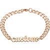 ZqlDDayUP Bracciale con nome personalizzato o cavigliera per le donne Bracciale con nome personalizzato a catena cubana Bracciale in acciaio inox da uomo a maglie cubane Bracciale a catena cubana per uomini