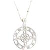 Only faith Collana con nodo di strega con tetragramma in argento Sterling 925 italiano, catena lunga 45 cm, amuleto tripla protezione di San Benedetto