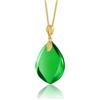 Amber by Mazukna - Ciondolo in ambra verde, con ciondolo a goccia in ambra naturale, in argento sterling ag925, lunghezza 55 cm, ambra verde, gioiello da donna