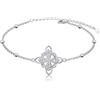 Flyow Braccialetto con nodo della strega in argento Sterling 925, portafortuna, con nodo celtico irlandese, da donna, regalo di Natale