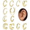 ORAZIO 12 Pz Ear Cuff Orecchini Donna Orecchini Senza Buco 18K Placcato Oro Regolabile Sulla Cartilagine Orecchini Ear Cuff No Piercing Oro Ear Cuff Clip Orecchini Finti